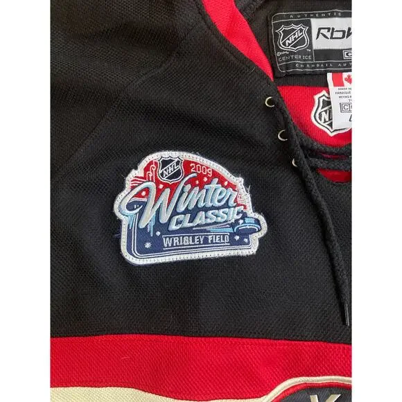 Hossa Chicago Blackhawks Jersey Winter Classic 2009 Reebok Fight Strap Sz 48 CCM